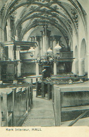 Het oude interieur. Kopie van een ansichtkaart, beschikbaar gesteld door Wim Aalbers.